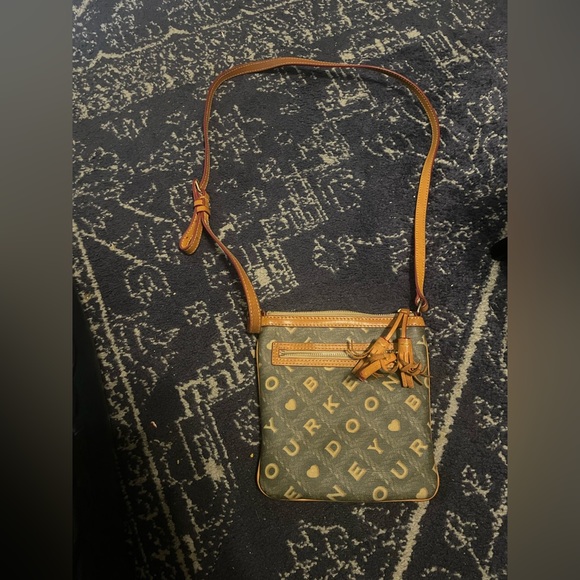 Dooney & Bourke Brown and Gray Vintage Crossbody Bag Purse - Picture 3 of 12